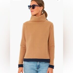 Dudley Stephens Park Slope Mockneck Sweater Camel Colorblock Vello Fleece XS